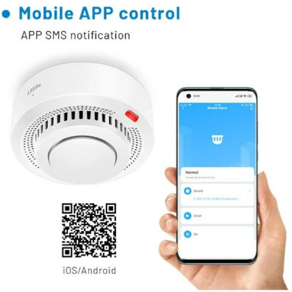 💥(4) WiFi Smoke Alarm Fire Protection Smoke Detector 💥 - Picture 4 of 5